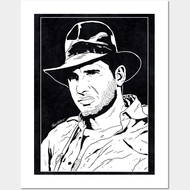 INDIANA JONES - Raiders of the Lost Ark (Black and White) Wall Art by Famous Weirdos